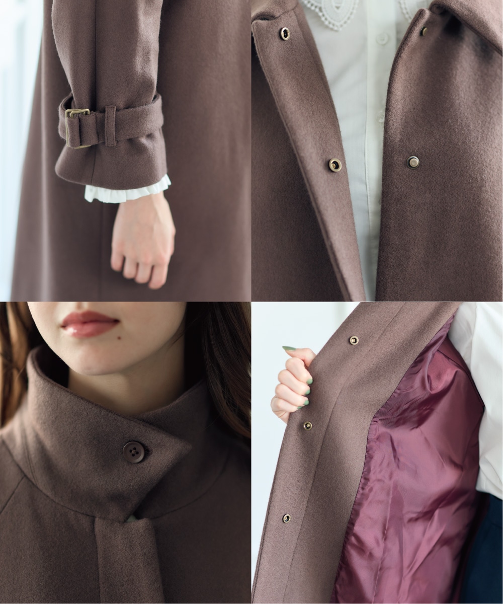 Mimi Special Collaboration】ライトメルトンスタンドカラーコート