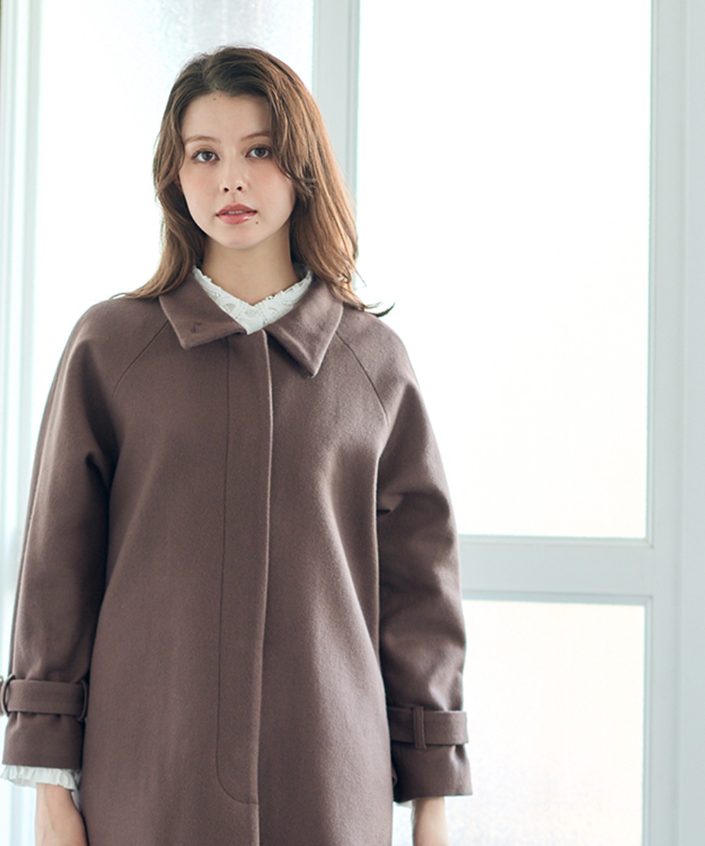 Mimi Special Collaboration】ライトメルトンスタンドカラーコート