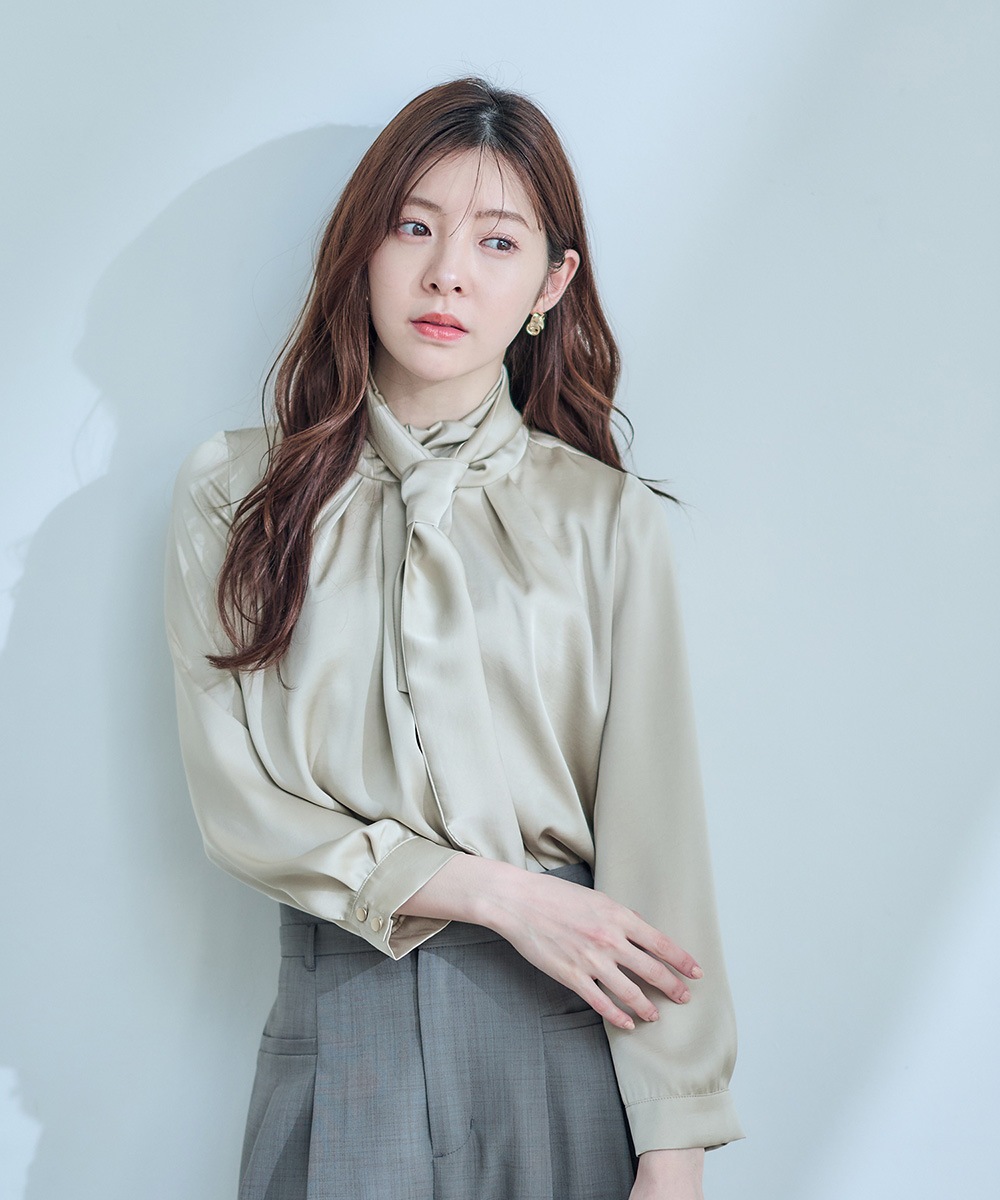 ヴィンテージサテンマルチウェイボウタイブラウス - 12Twelve Agenda