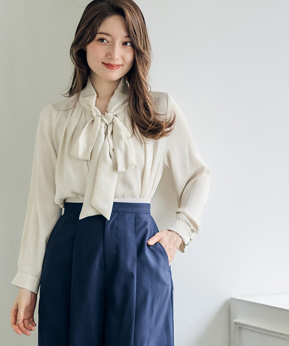 新色追加】ヴィンテージサテンマルチウェイボウタイブラウス