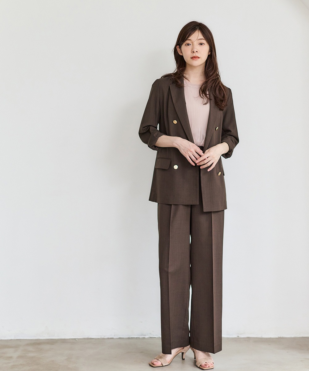 glance tokyo 同型品 ロングパンツ S 凛映え】ウォッシャブルドライメランジストレートパンツ - 12Twelve