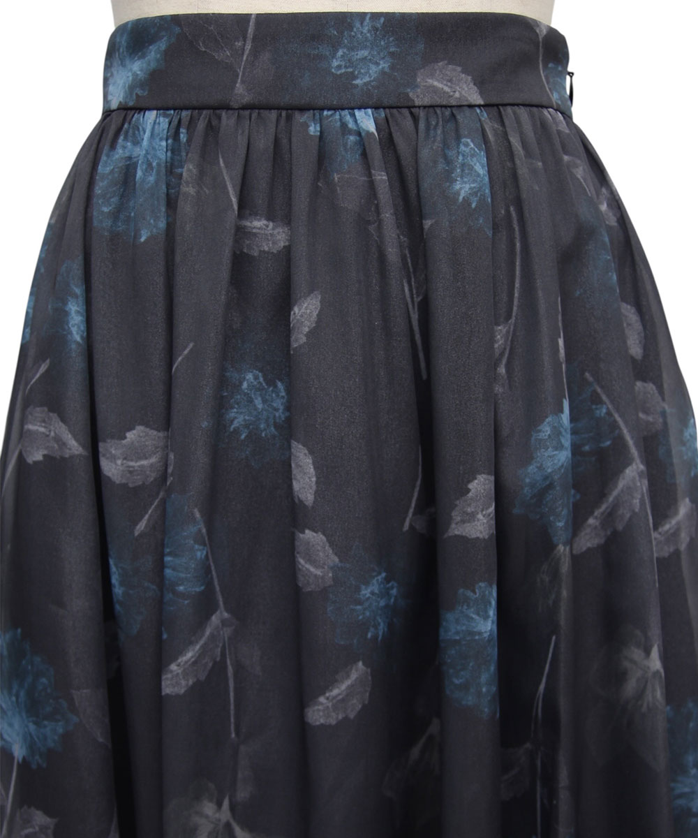 ラメシフォン花柄フレアスカート - 12Twelve Agenda(トゥエルブ