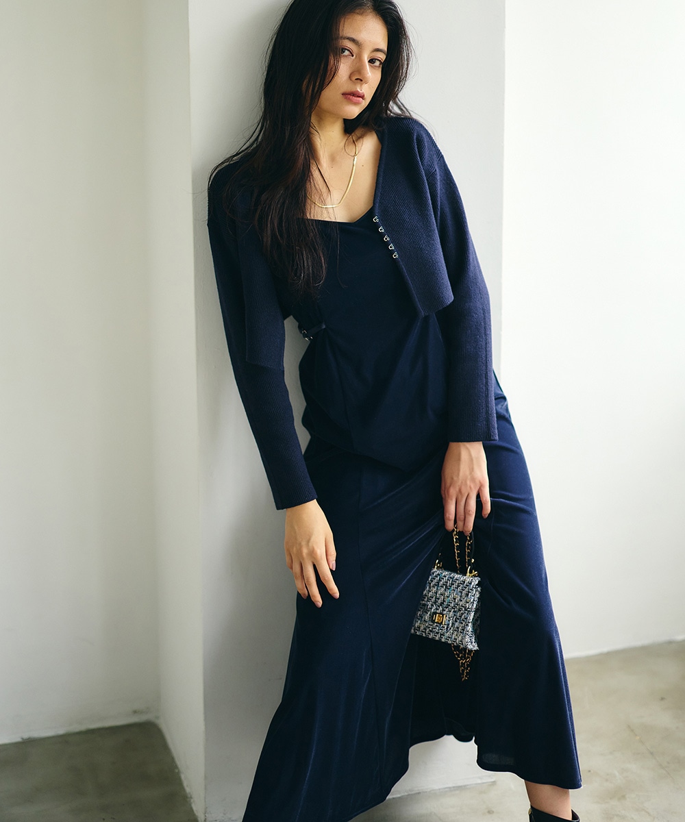 ストレッチベロアマーメイドキャミワンピース - 12Twelve Agenda