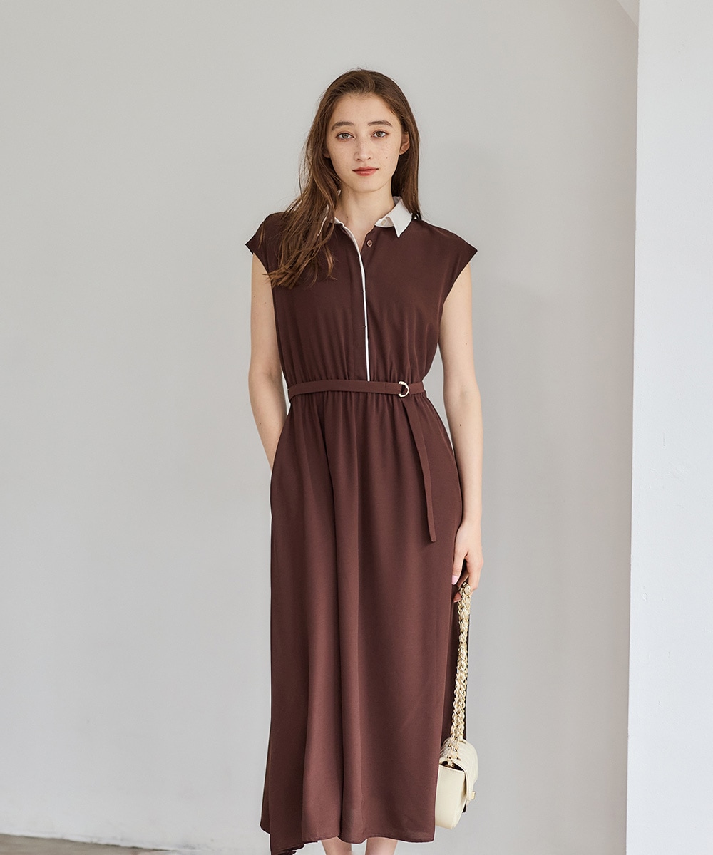 SALE】【接触冷感】クールタッチ配色シャツワンピース - 12Twelve