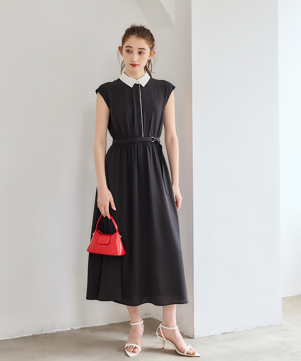MYLAN マイラン バイカラーシャツワンピース SALE】【接触冷感】クールタッチ配色シャツワンピース - 12Twelve