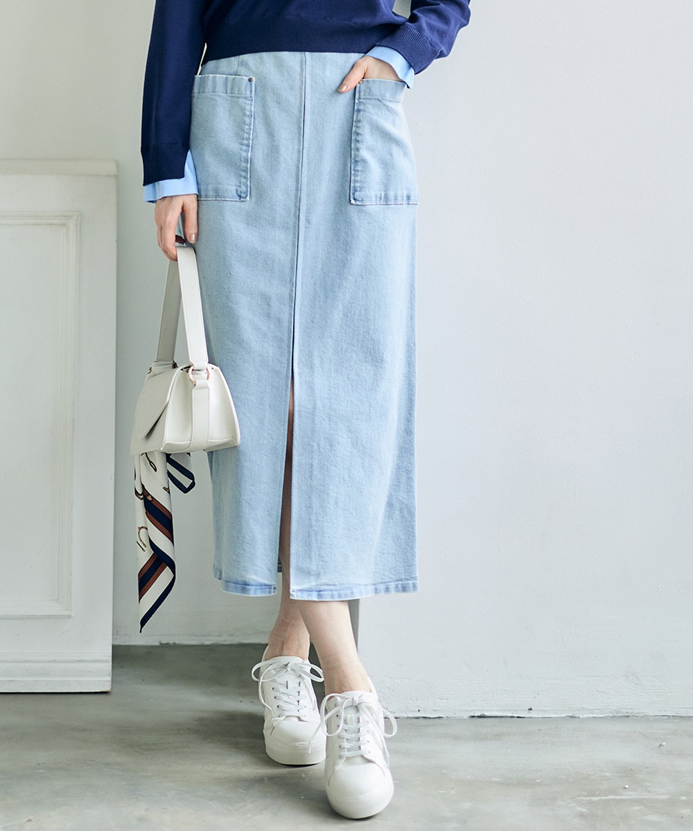 SALE】デニム両ポケタイトスカート - 12Twelve Agenda(トゥエルブ