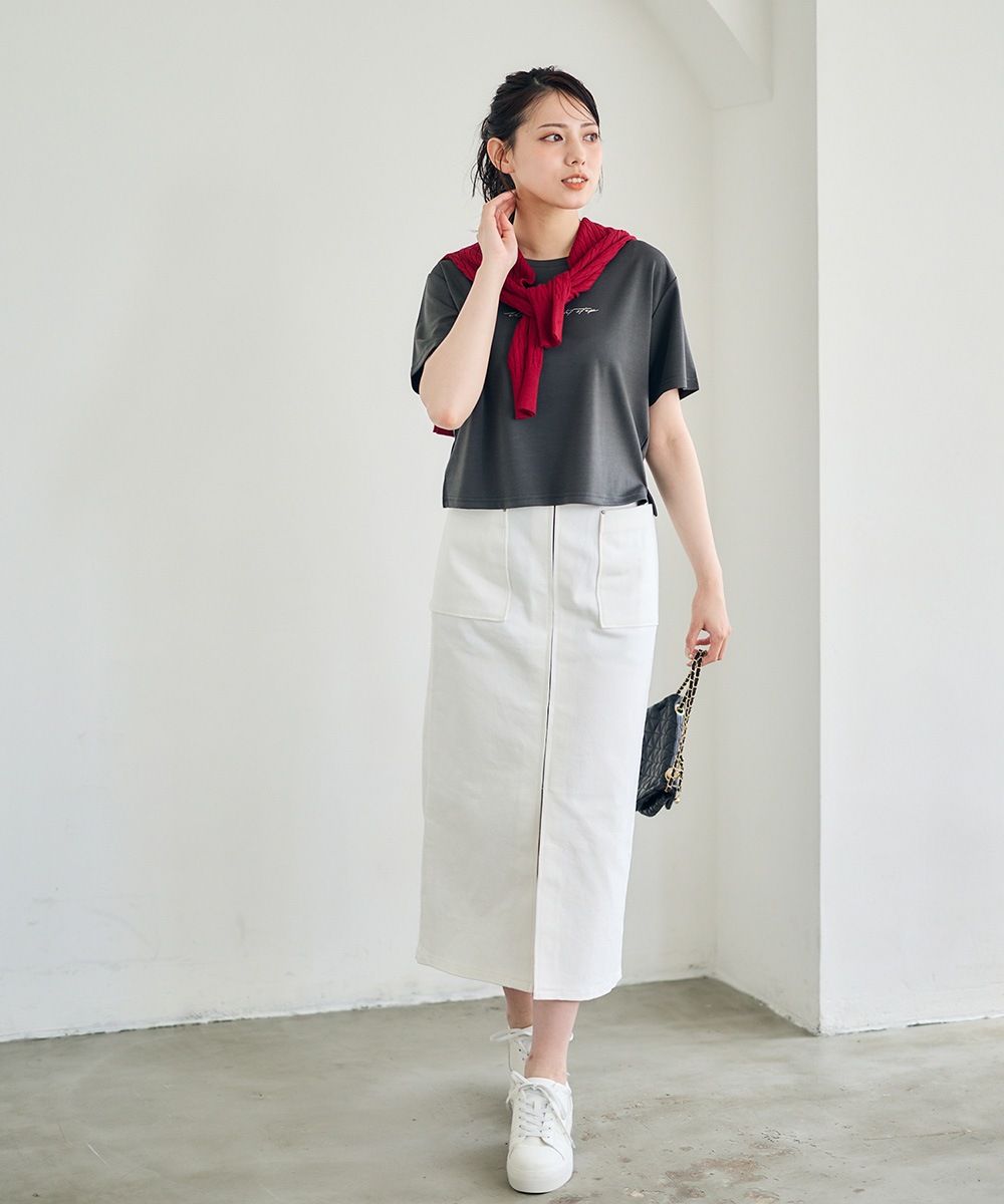 デニム両ポケタイトスカート - 12Twelve Agenda(トゥエルブアジェンダ