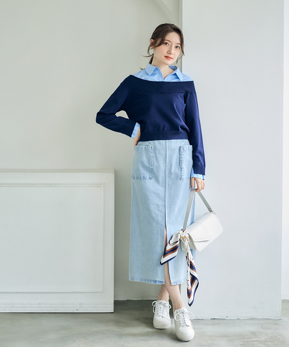 SALE】デニム両ポケタイトスカート - 12Twelve Agenda(トゥエルブ