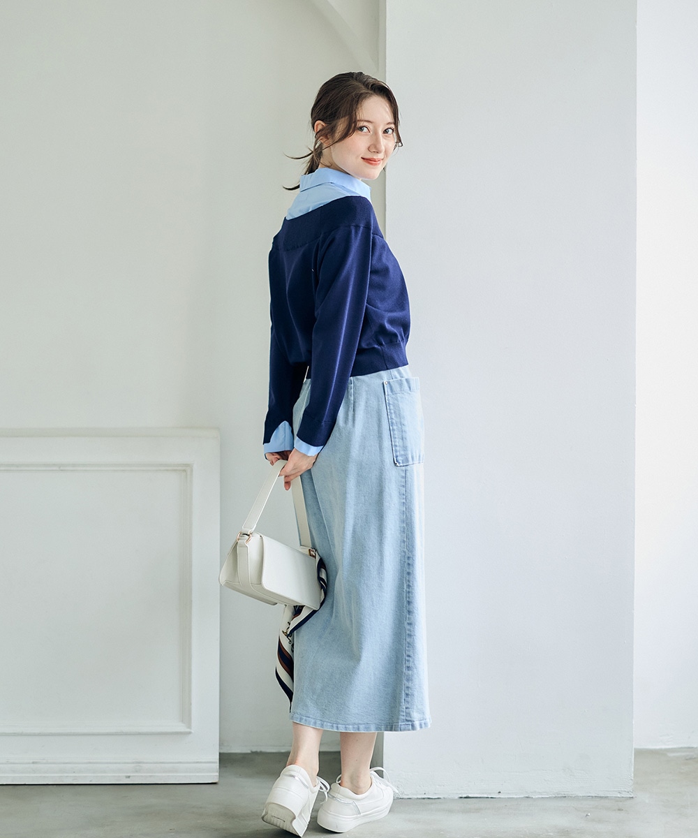 デニム両ポケタイトスカート - 12Twelve Agenda(トゥエルブアジェンダ