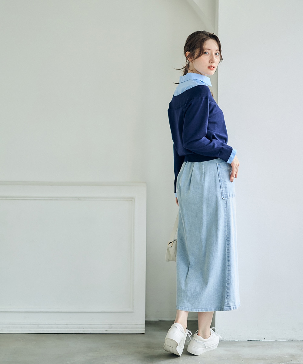 デニム両ポケタイトスカート - 12Twelve Agenda(トゥエルブアジェンダ