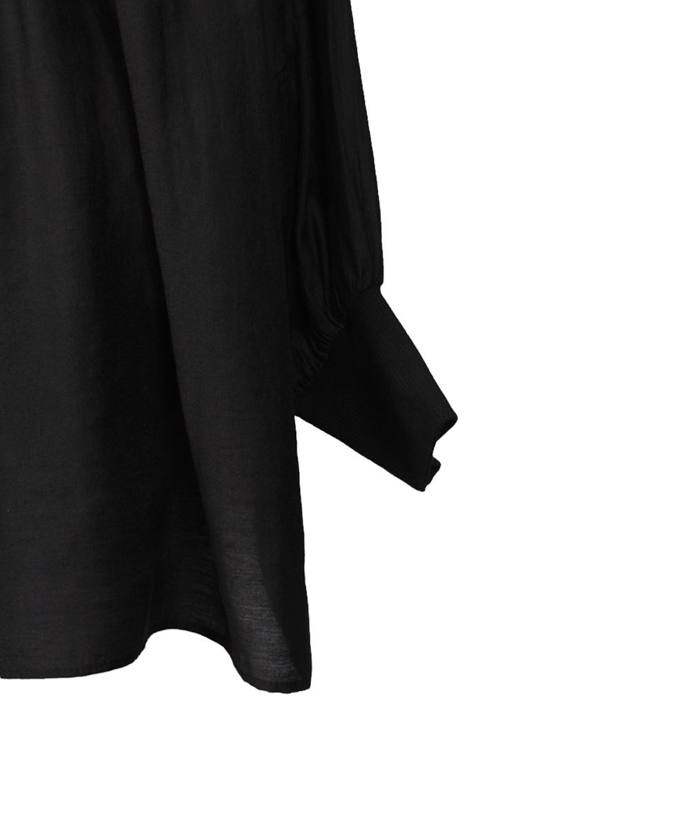SALE】シルキーローン袖先リブキーネックシャツ - 12Twelve