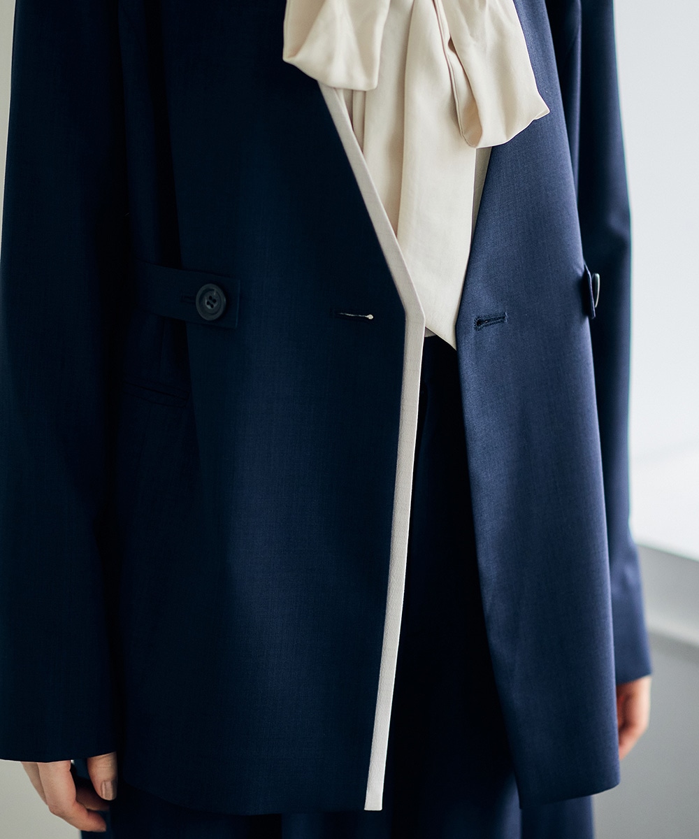 配色デザインカラーレスジャケット - 12Twelve Agenda(トゥエルブ