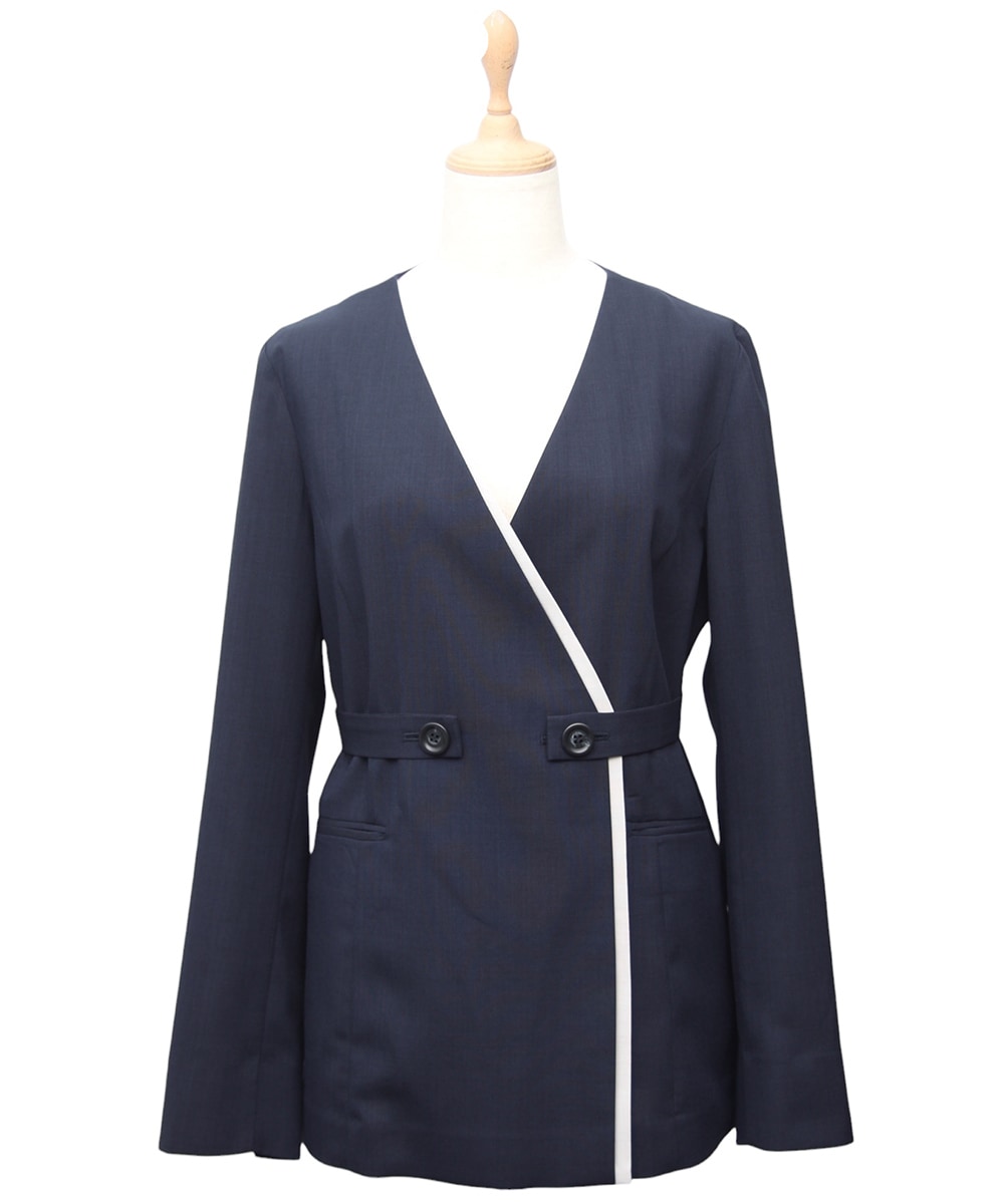 配色デザインカラーレスジャケット - 12Twelve Agenda(トゥエルブ