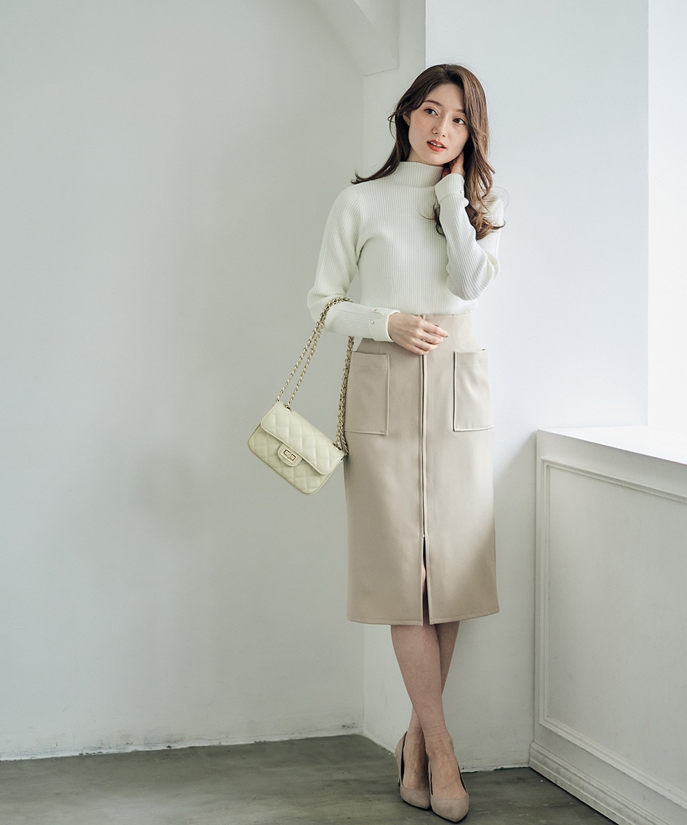 新色追加】フロントファスナー両ポケタイトスカート - 12Twelve Agenda