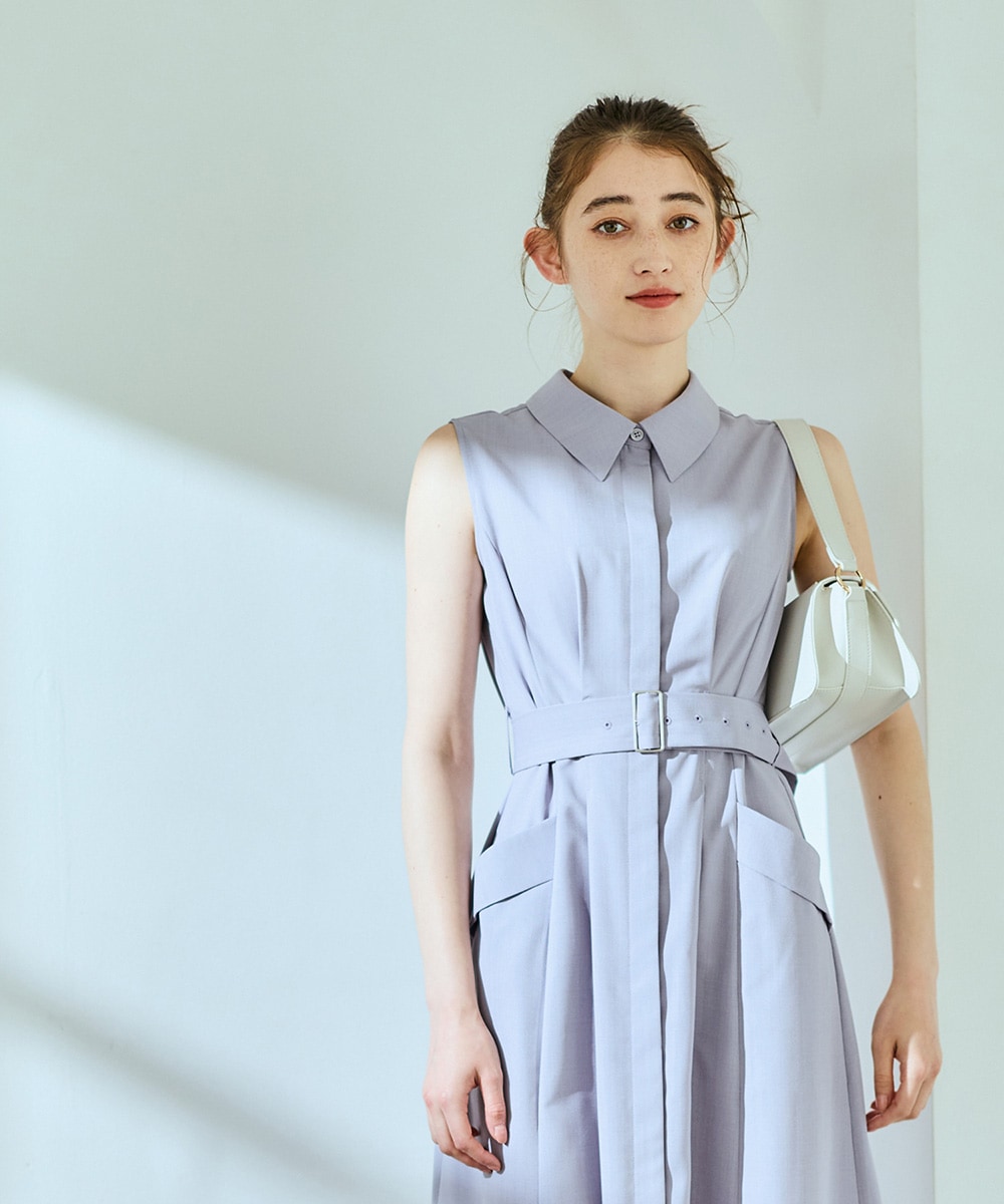 ALAIA ALVEOLE コットン ノースリーブ シャツ シャツ衿ノースリーブワンピース - 12Twelve Agenda(トゥエルブ