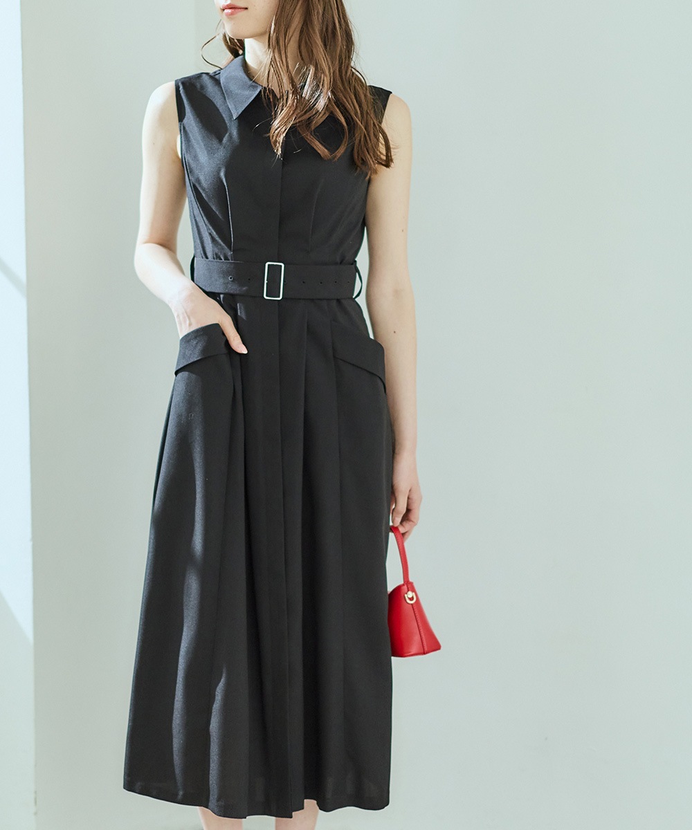 SALE】シャツ衿ノースリーブワンピース - 12Twelve Agenda(トゥエルブ