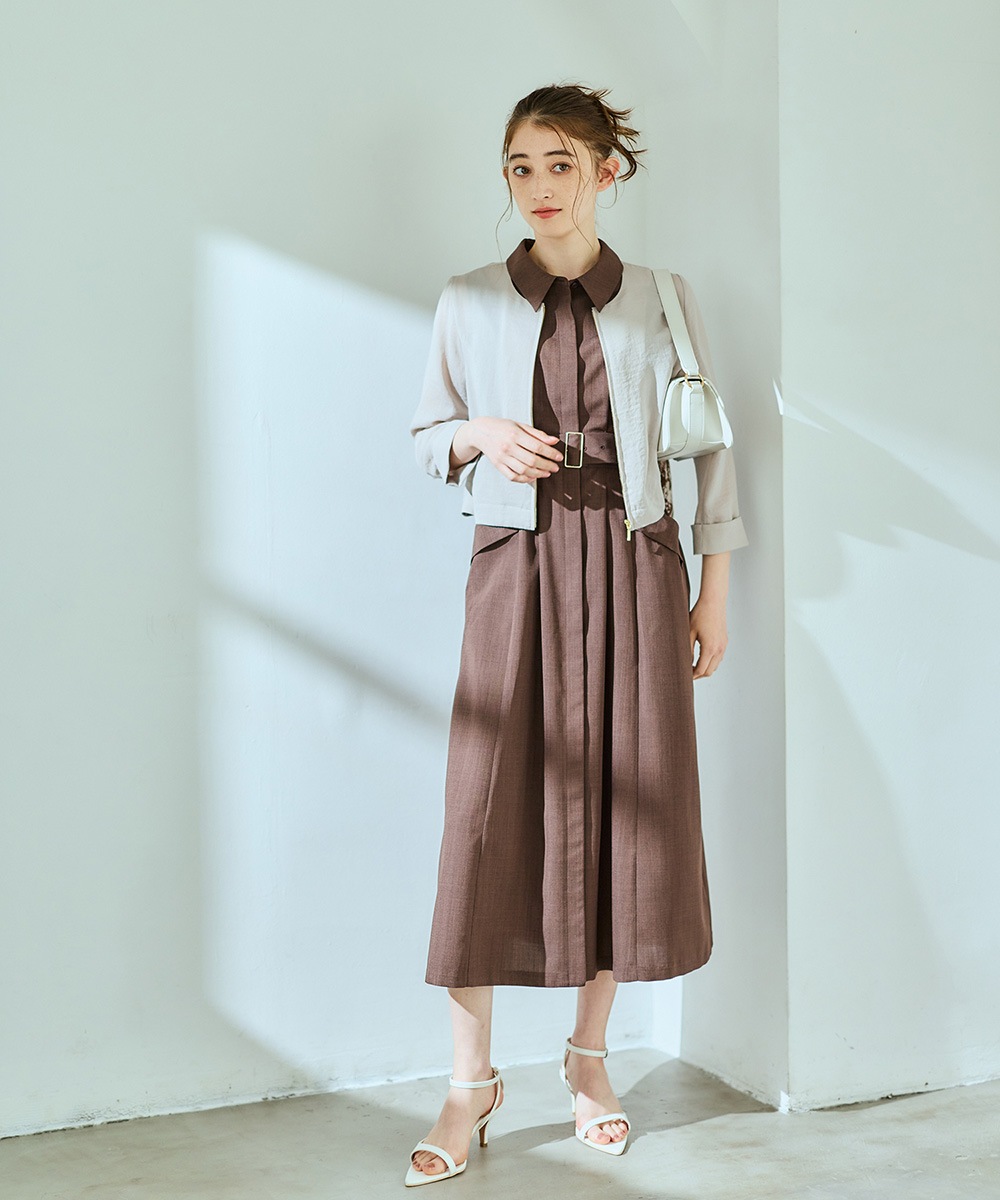 シャツ衿ノースリーブワンピース - 12Twelve Agenda(トゥエルブ
