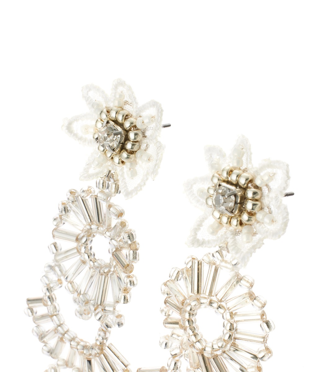 SALE】レース×ビーズピアス - 12Twelve Agenda(トゥエルブアジェンダ