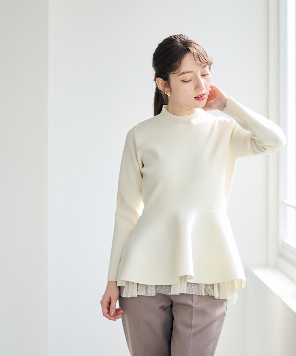 ドットチュールペプラムニットプルオーバー - 12Twelve Agenda