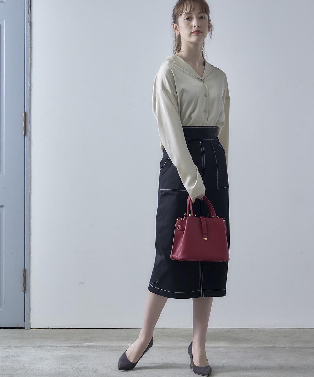 lady　1125 SALE】サイドベルトステッチデザインタイトスカート - 12Twelve Agenda