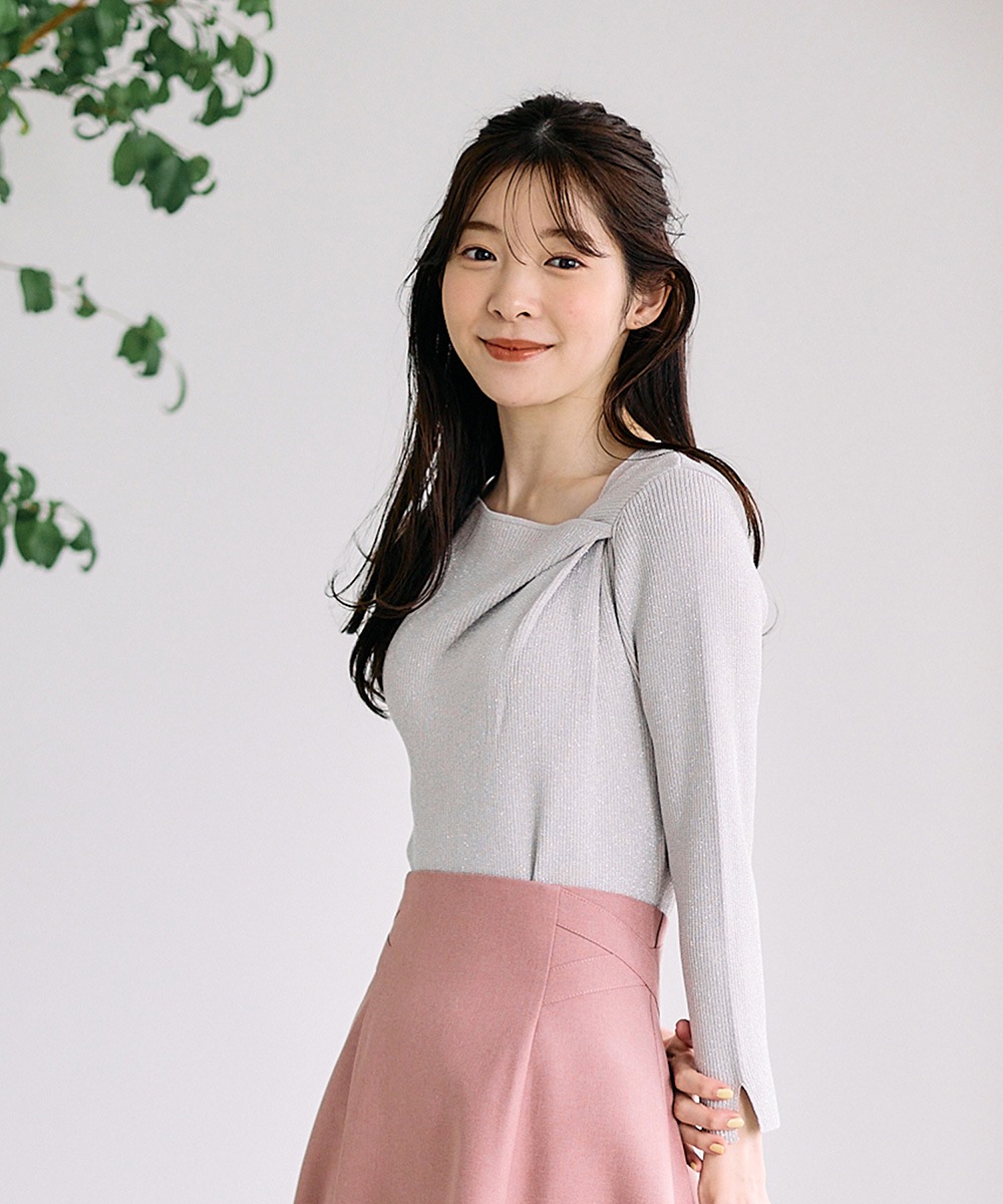 SALE】アシメタックラメリブ7分袖ニットプルオーバー - 12Twelve