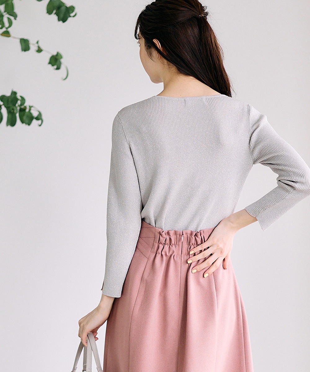SALE】アシメタックラメリブ7分袖ニットプルオーバー - 12Twelve