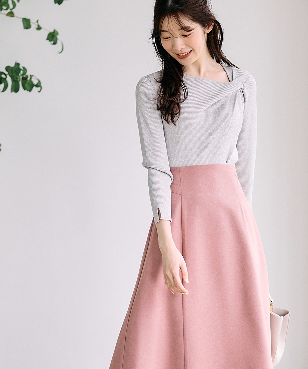 SALE】アシメタックラメリブ7分袖ニットプルオーバー - 12Twelve