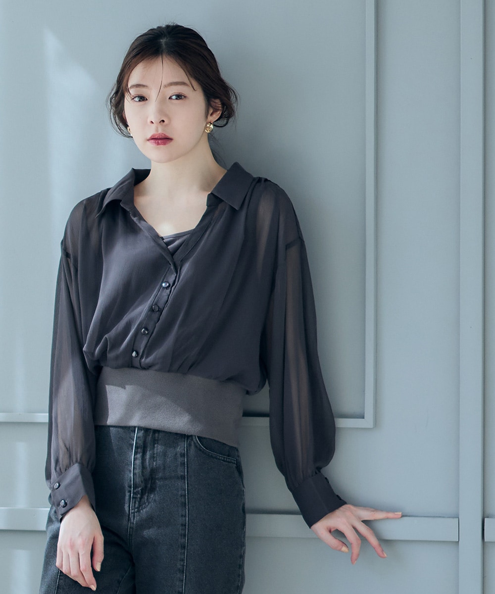 SALE】インナー付シアーシャツプルオーバー - 12Twelve Agenda