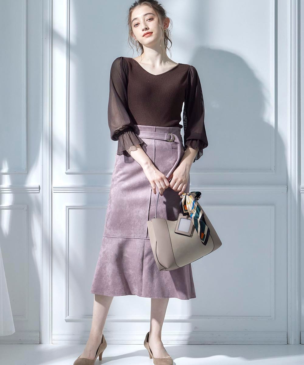 SALE】フェイクスエードベルト付マーメイドスカート - 12Twelve