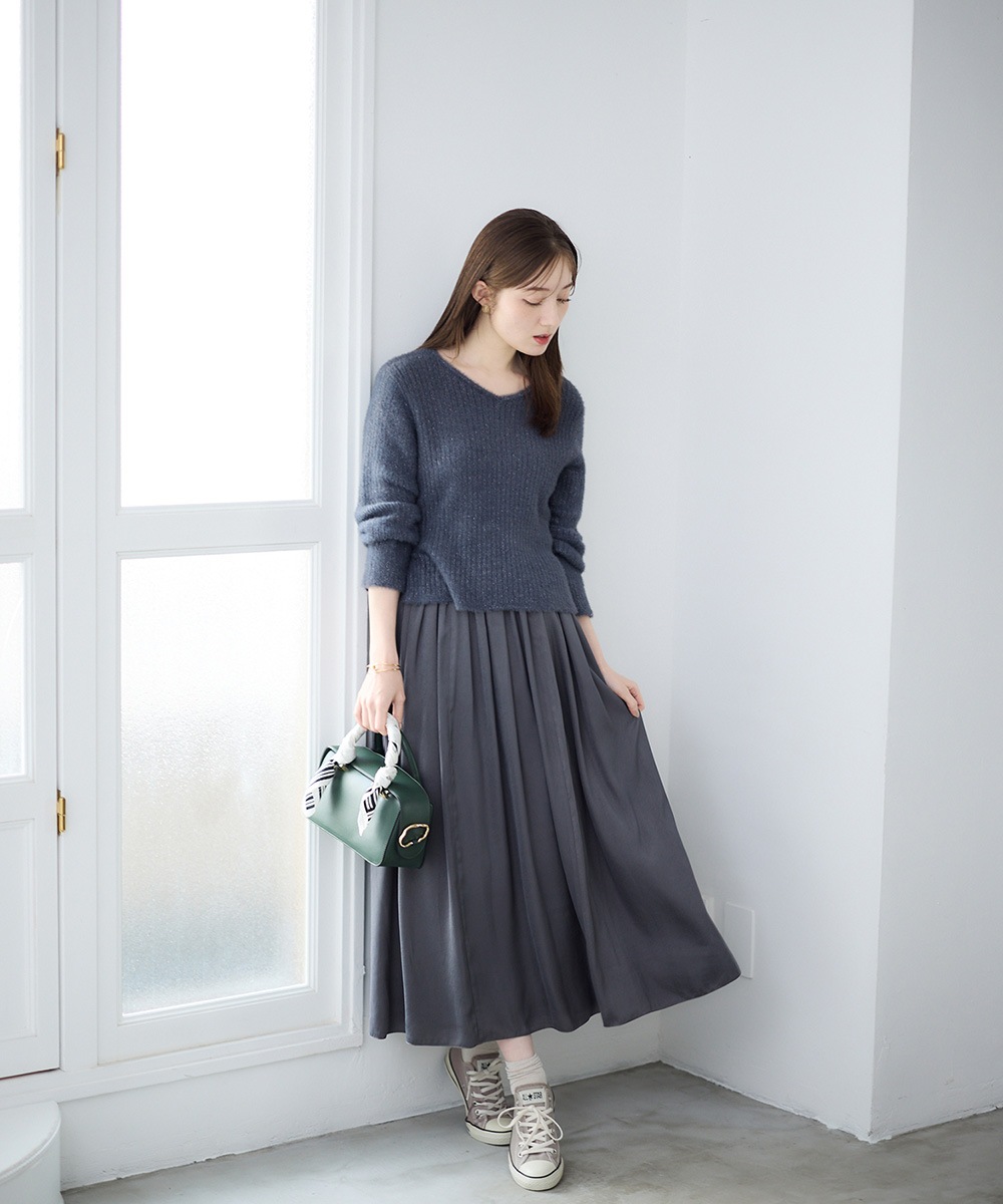 【鍵編みレース×シャギーニット／アルパカ•モヘア】インゲボルグ／ベルテッドコート ウールアルパカモヘヤシャギー ベルテッドコート | maison