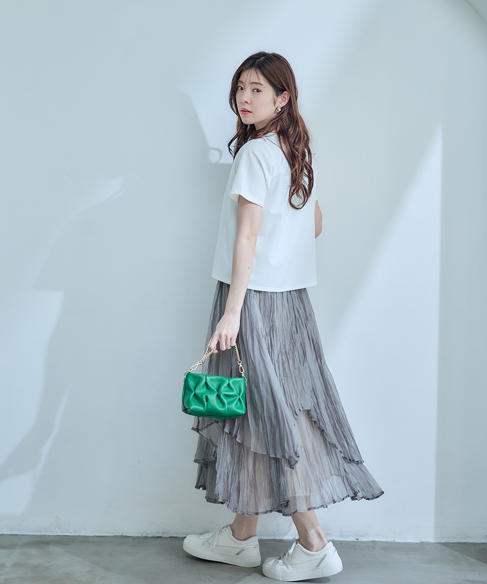 SALE】グロッシーワッシャープリーツレイヤードスカート - 12Twelve