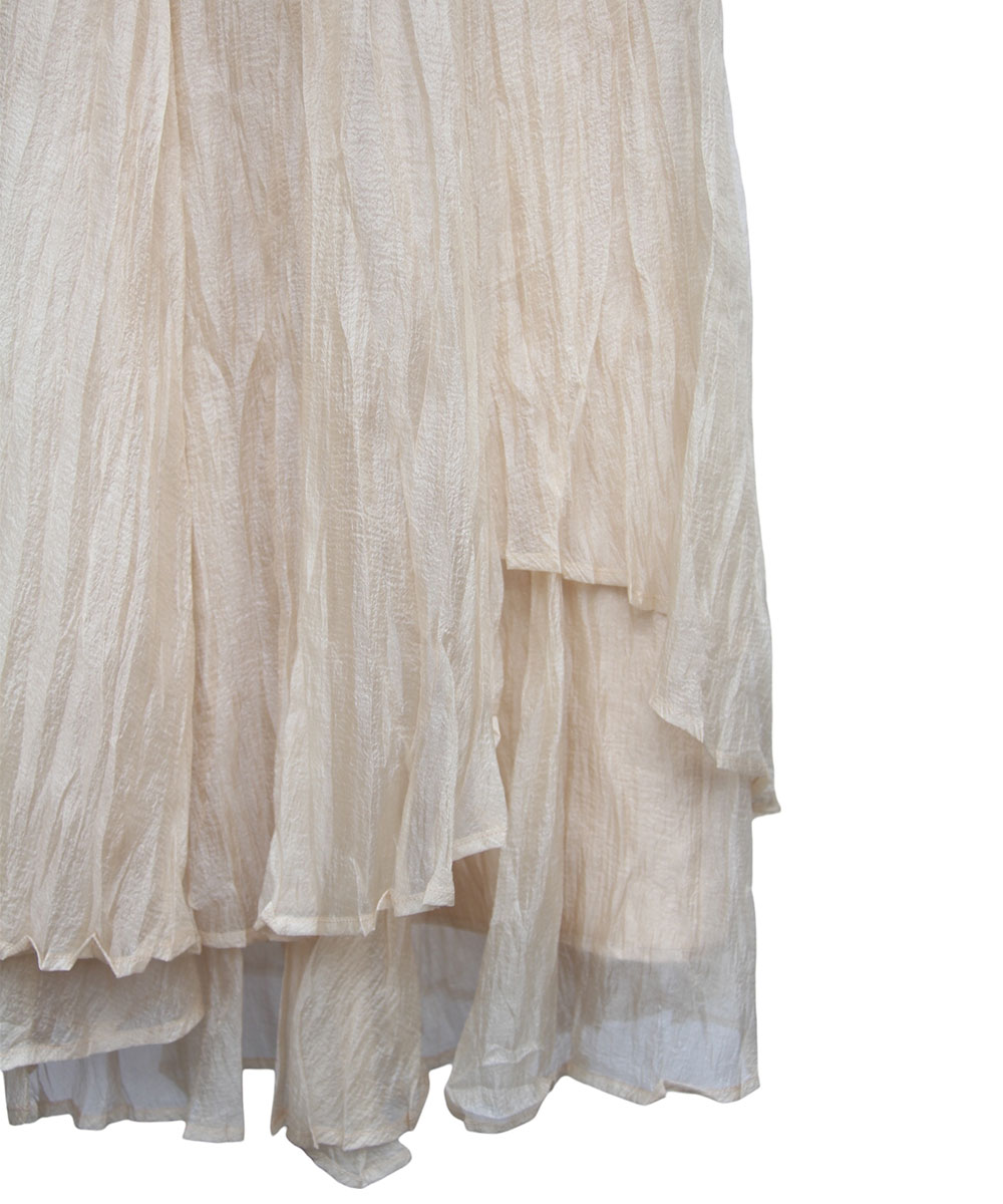 グロッシーワッシャープリーツレイヤードスカート - 12Twelve Agenda