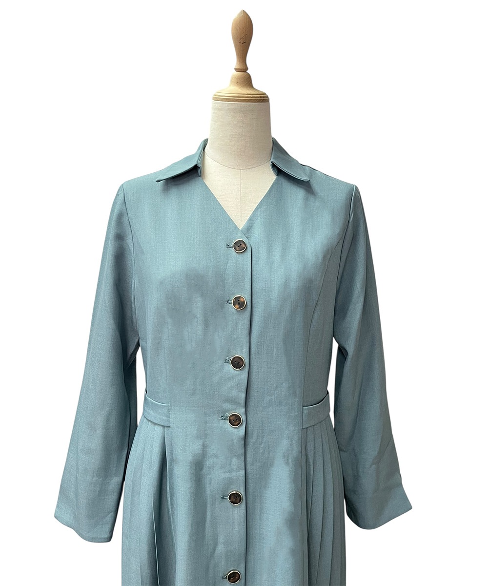 サイドプリーツフレアワンピース - 12Twelve Agenda(トゥエルブ