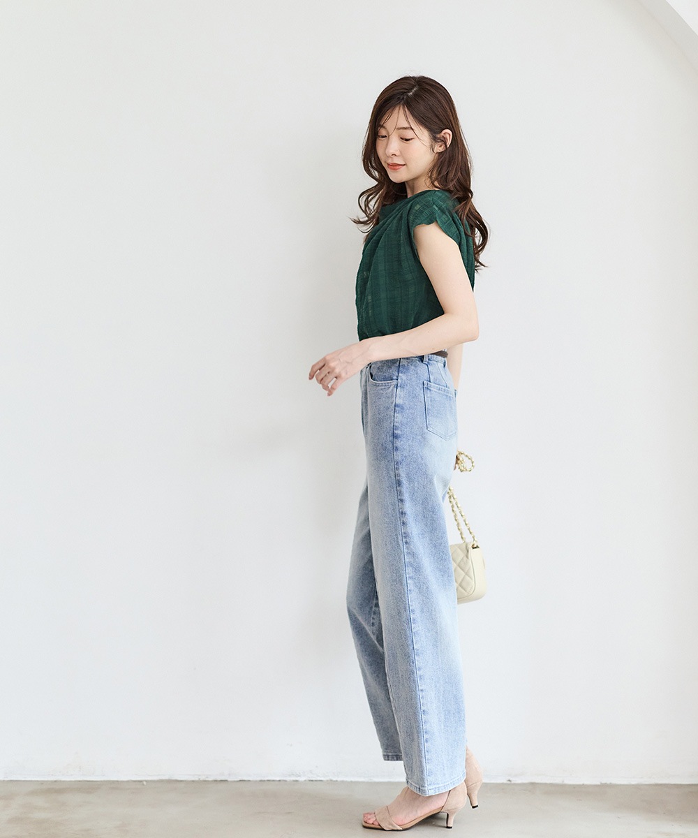 【値下げ中！】auroraboutique デニムフードプルオーバ ハイウエストストレートジーンズ - 12Twelve Agenda(トゥエルブ