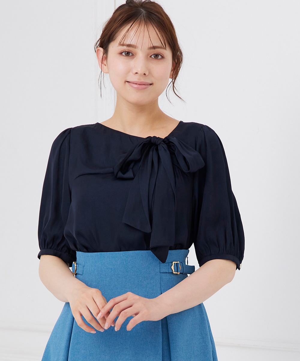 SALE】シルキーサテンリボンブラウス - 12Twelve Agenda(トゥエルブ