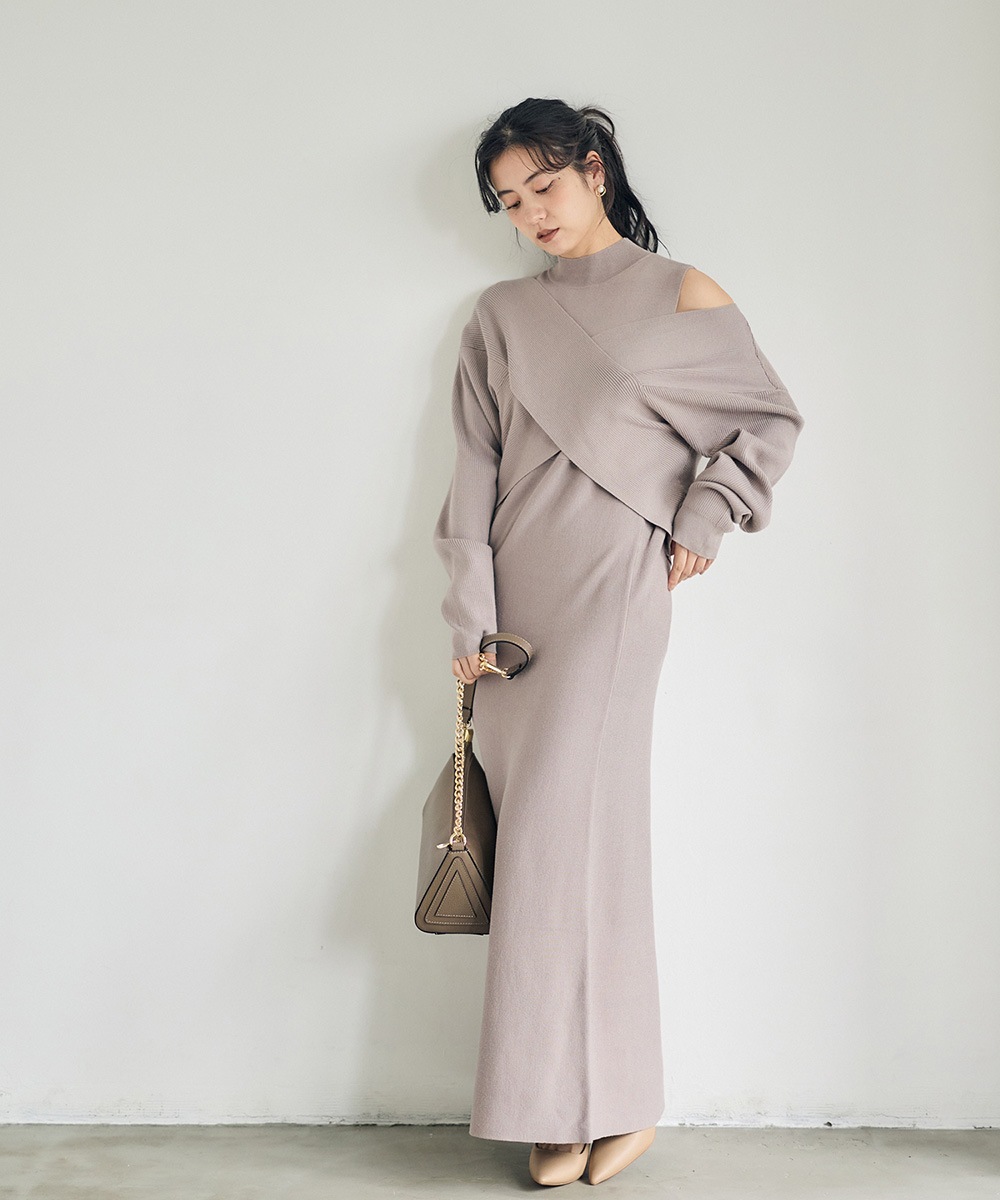 前後2wayカーディガン×ノースリーブワンピースセット - 12Twelve