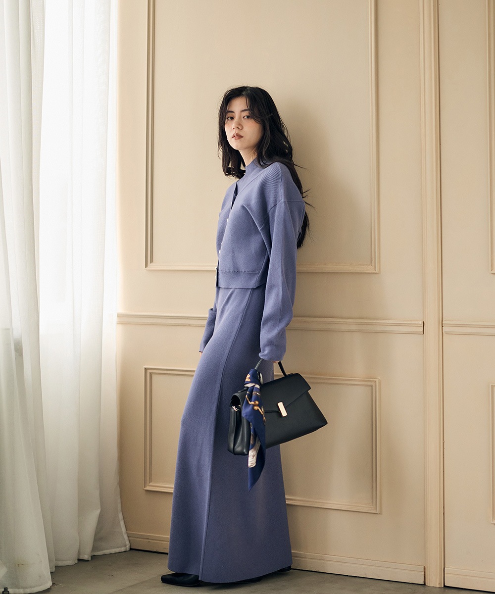 前後2wayカーディガン×ノースリーブワンピースセット - 12Twelve