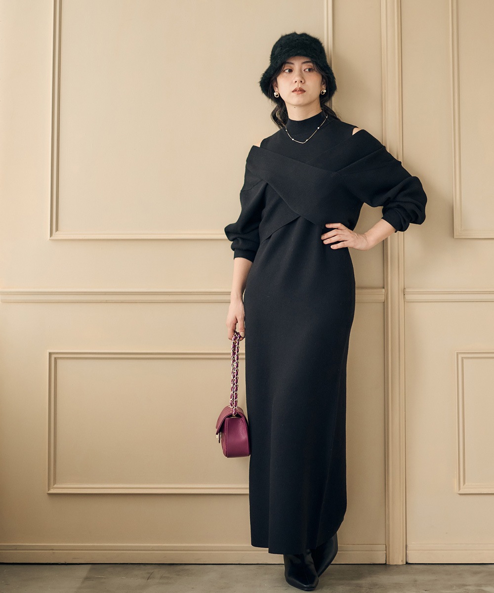 前後2wayカーディガン×ノースリーブワンピースセット - 12Twelve