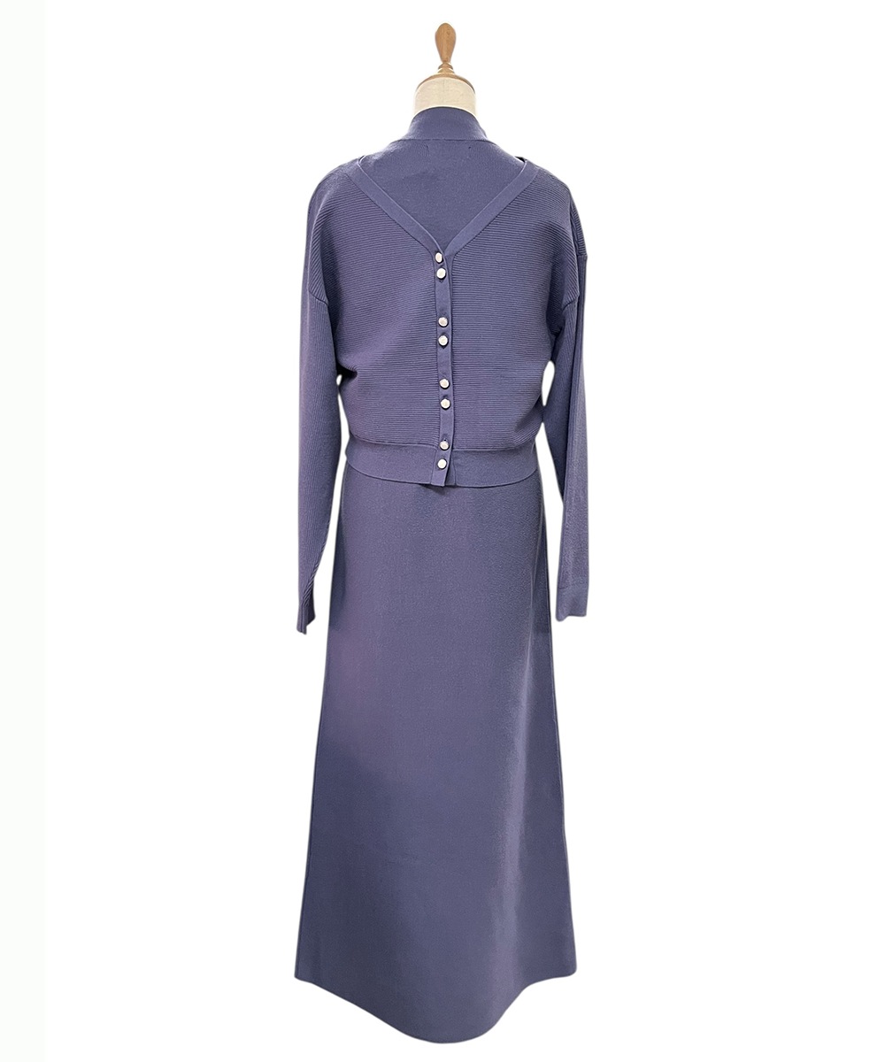 SALE】前後2wayカーディガン×ノースリーブワンピースセット