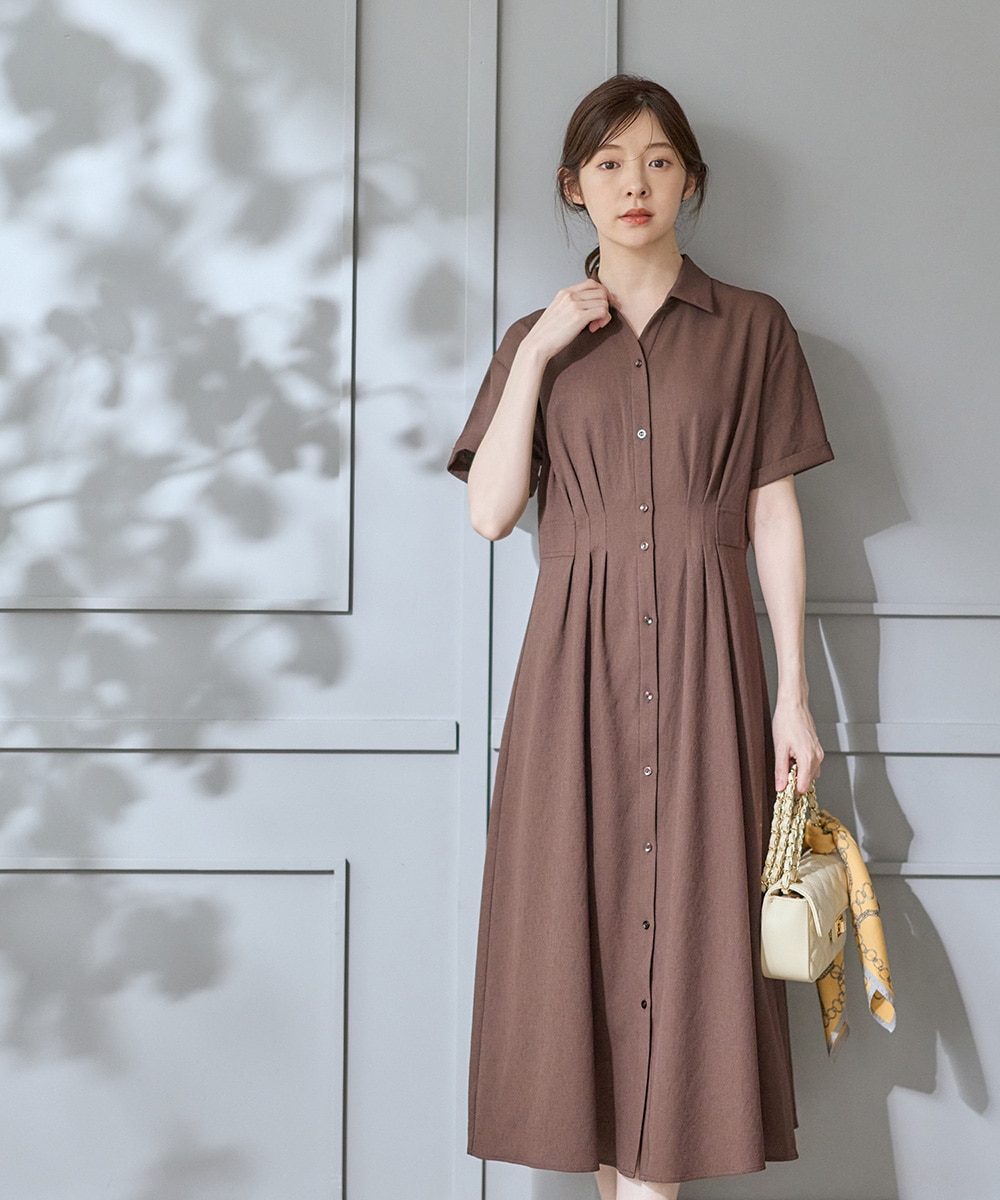 SALE】キャミインナー付半袖シャツワンピース - 12Twelve Agenda