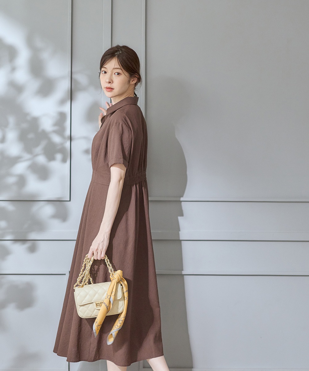 半袖ワンピース SALE】キャミインナー付半袖シャツワンピース - 12Twelve Agenda