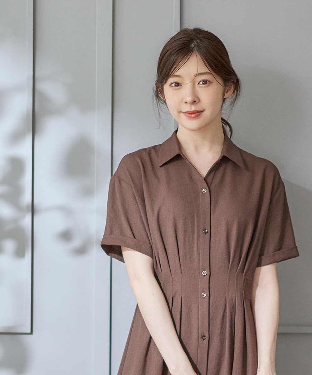 SALE】キャミインナー付半袖シャツワンピース - 12Twelve Agenda
