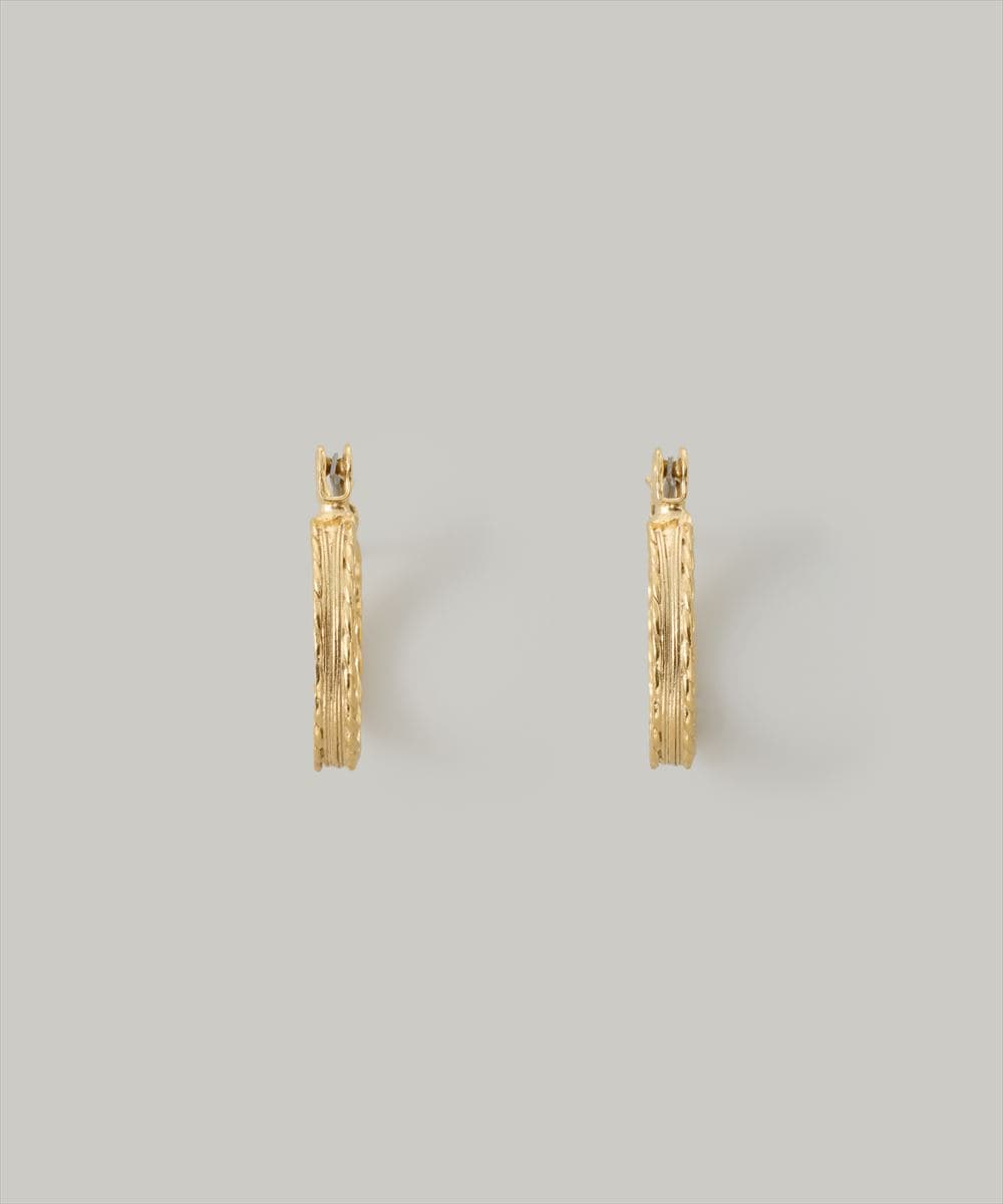 【限定値下】　ゴールド フープピアス　レース風 ゴールド]フープピアス