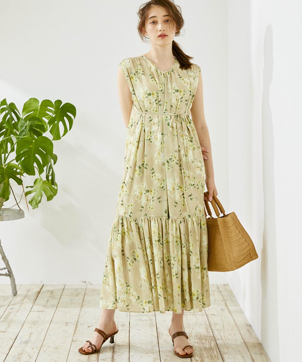 SALE】前後2wayぼかし花柄ロングワンピース - 12Twelve