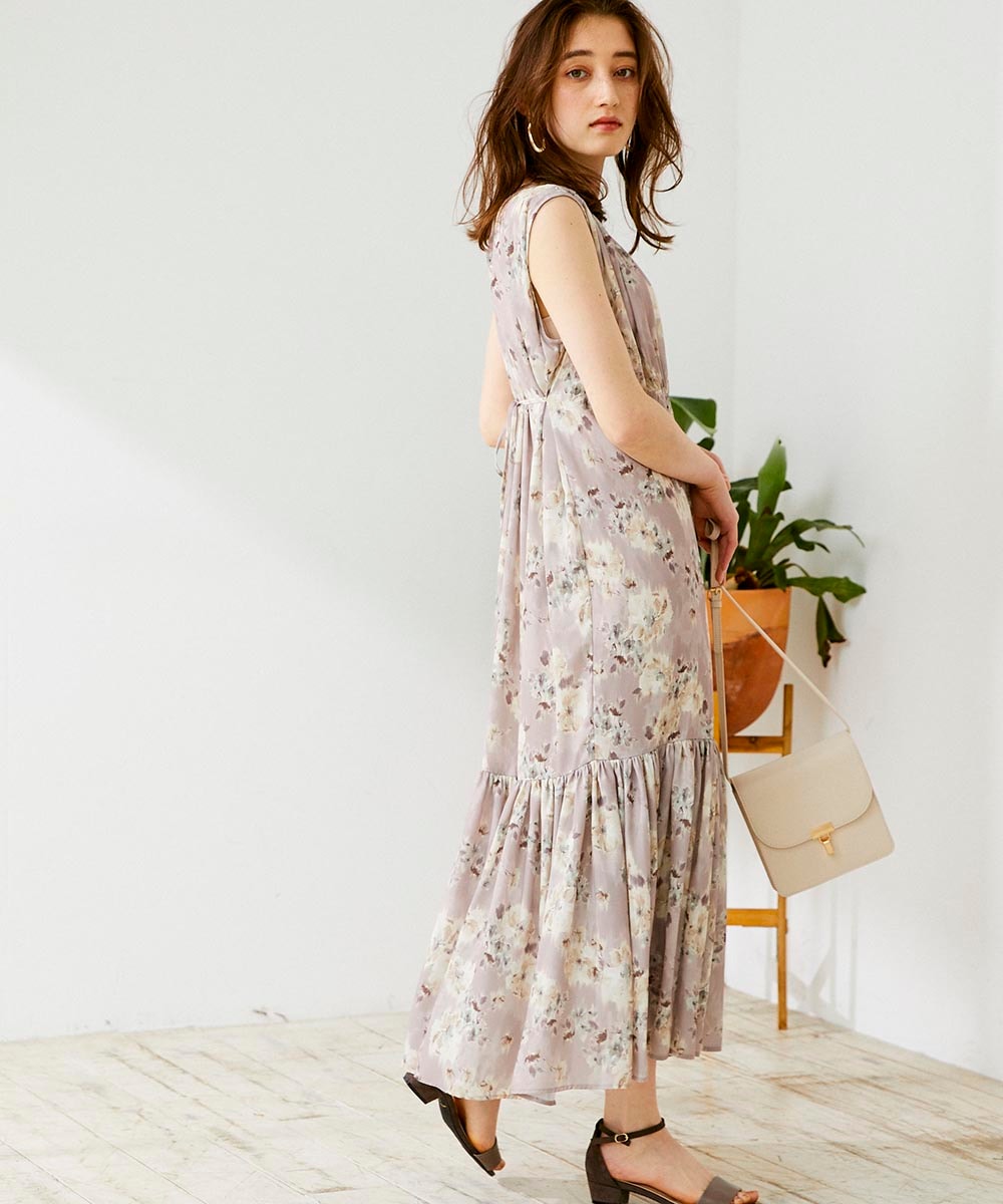 SALE】前後2wayぼかし花柄ロングワンピース - 12Twelve