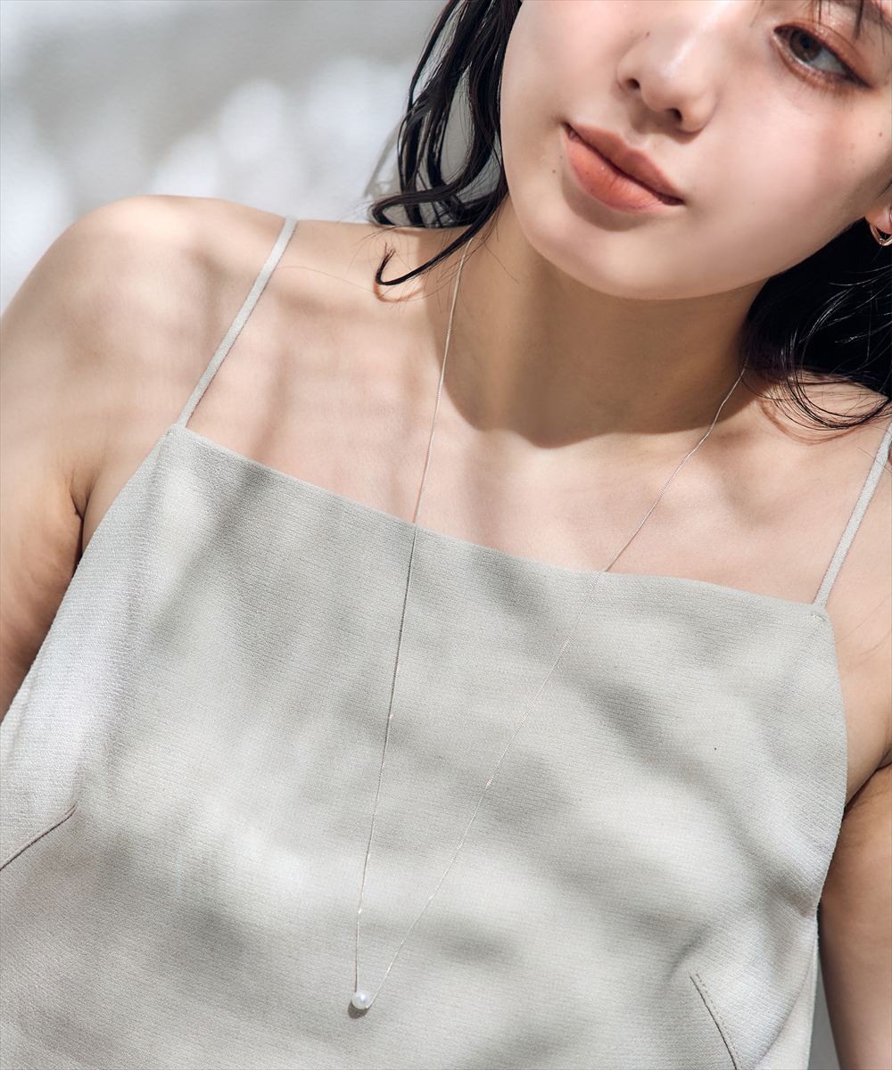 SV925〉1粒パールアジャスタブルロングネックレス - 12Twelve