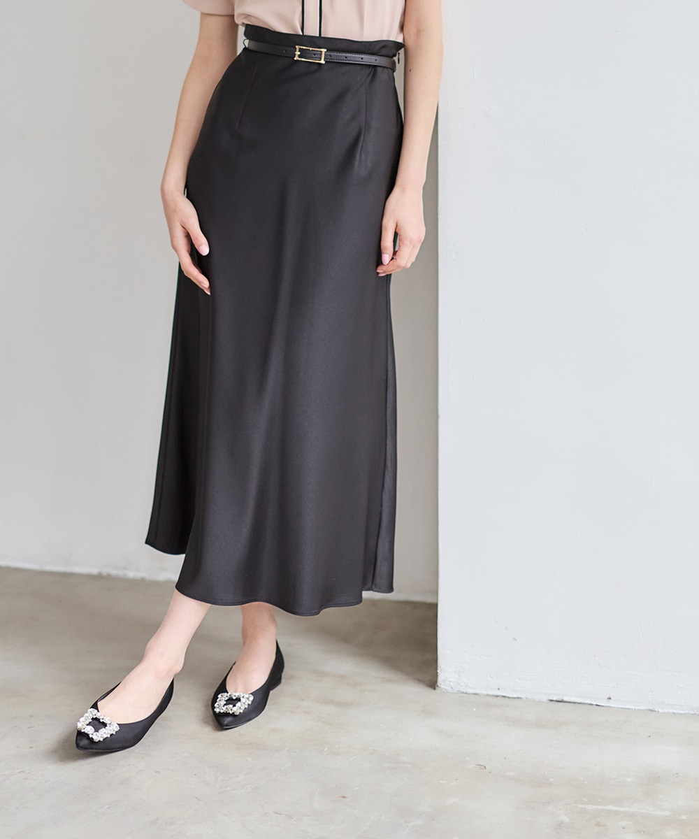 SALE】ベルト付サテンナロースカート - 12Twelve Agenda(トゥエルブ