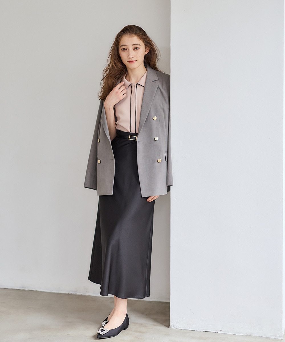SALE】ベルト付サテンナロースカート - 12Twelve Agenda(トゥエルブ