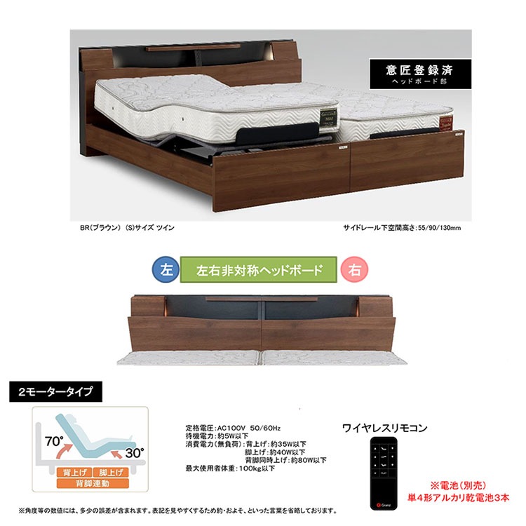 ��� ��ư�٥å� �ꥯ�饤�˥󥰥٥å� ���󥰥� SD W1225��D2165��H860 mm ���̹� 300/265/225mm �⤵3�ʳ�Ĵ����1�����󥻥�� 2��ɥå��� �����ȥ꡼ �����ࡼ�� �ޥ������ ������ �����ࡼ�� GM-04