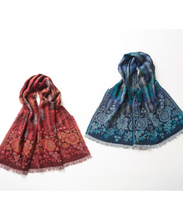 花＆鳥柄ジャガードショール B26W016 【8月下旬頃入荷予定】 | 服飾
